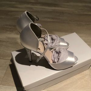 Dyeable Sandal with Crystal Embellished Heel